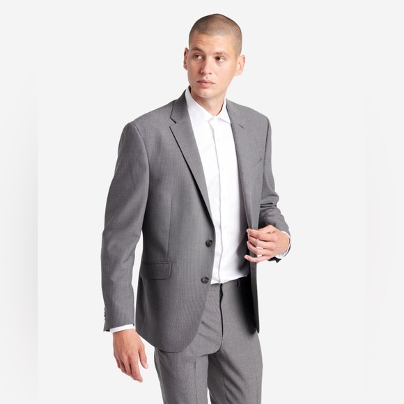 NEW Kenneth Cole NY Mens 2 Piece Suit Slim Fit Wool Stripe 38R W32 42S W36 NWT - Picture 2 of 11